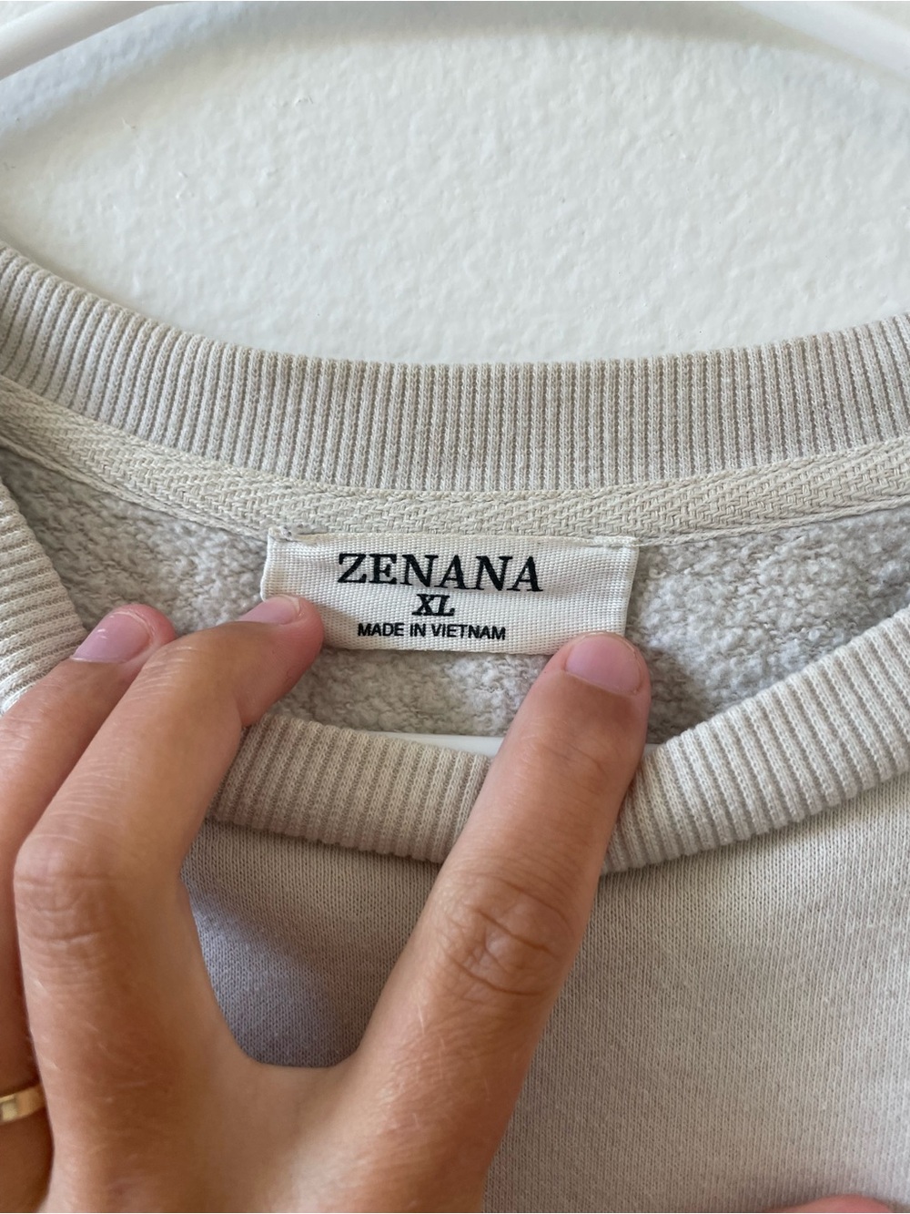 Zenana Outfitters Oversized Crewneck Sweatshirt in Light Beige - Picture 2 of 3